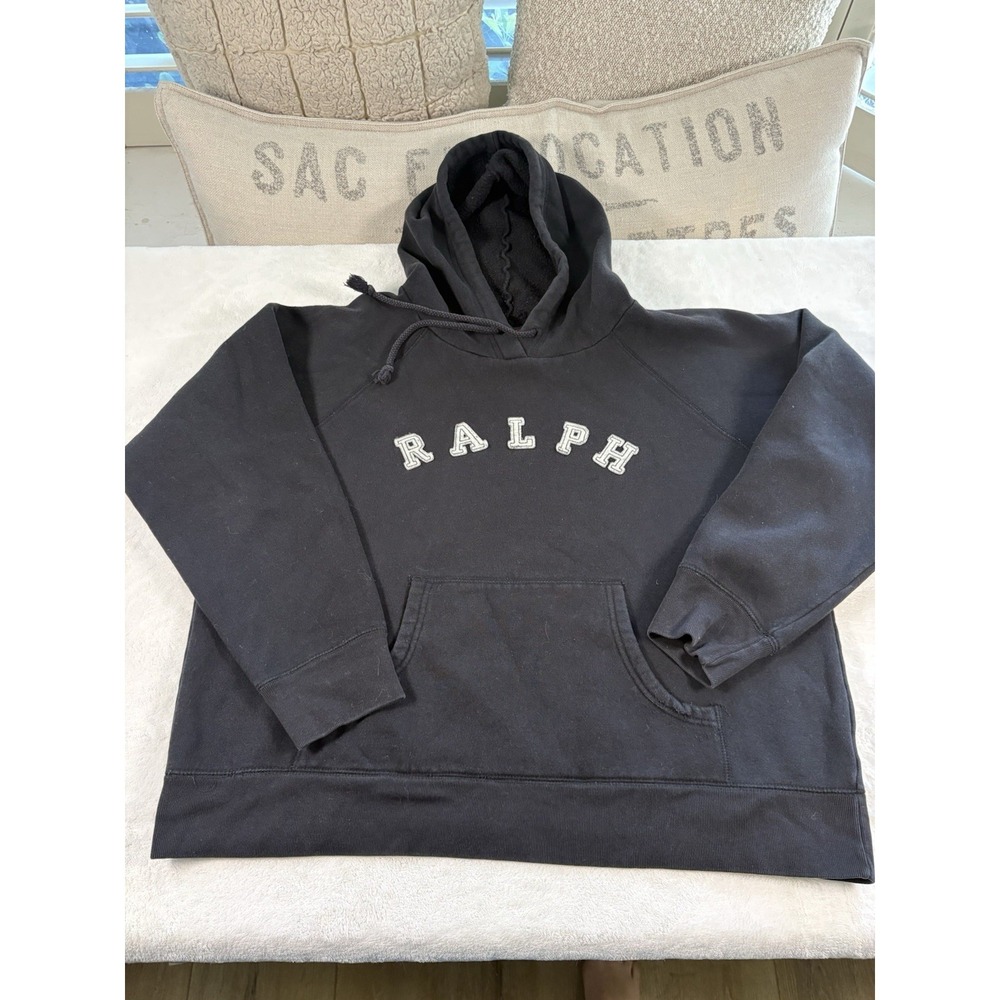 Vintage 90s Ralph by Ralph Lauren Tartan Label RALPH Spellout Collegiate Hoodie